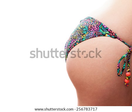 Young Woman Ass On A White Background Closeup Young Woman Ass On A White Background Closeup