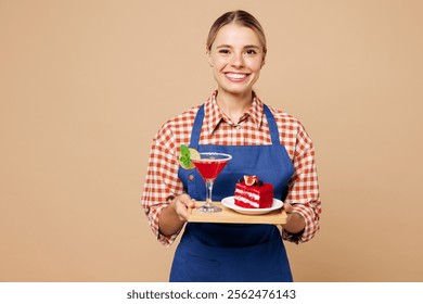 Mujer joven barista barman