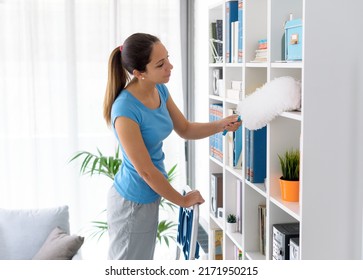 Young Woman Cleaning Her House She Stock Photo 2171950215 | Shutterstock