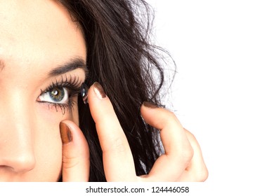 Young Woman With Contact Lense