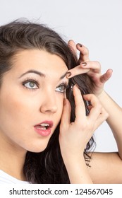 Young Woman With Contact Lense