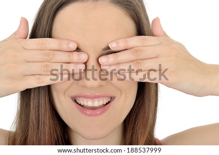 Young Woman Covering her Eyes