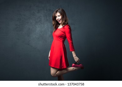 Short Red Dress Images Stock Photos Vectors Shutterstock