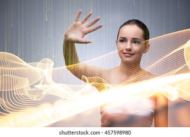 Young woman in digital concept - Shutterstock ID 457598980