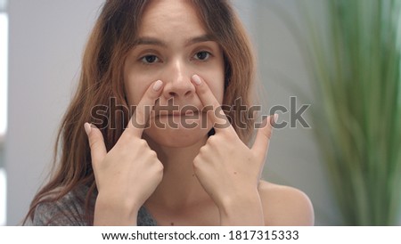 Similar – Image, Stock Photo acupressure Face Healthy