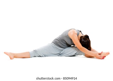 Young Woman Doing Flexibility Exercise Isolated Stock Photo 85094914 ...