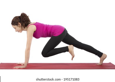 Young Woman Doing Mountain Climber During Fitness