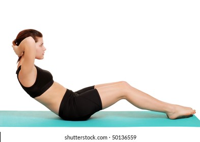Young Woman Doing Sit Ups