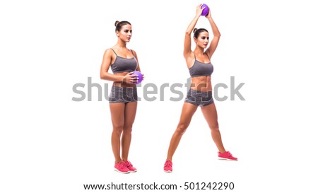 Young woman doing sport exercise.