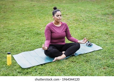 Young Woman Doing Yoga Meditation Outdoor - Healthy Lifestyle 