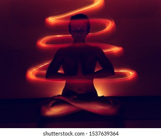 Young Woman Doing Yoga Night Her Stock Photo 1537639364 | Shutterstock