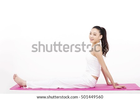 Young woman doing Yu Ga