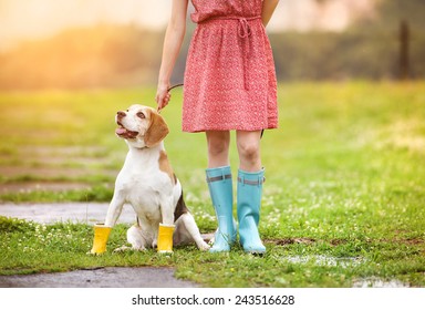 dress and wellies