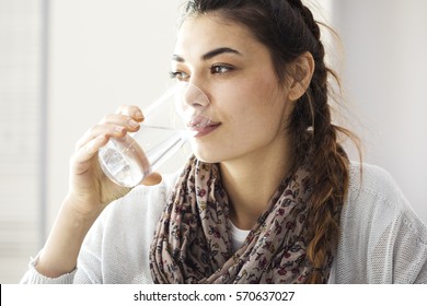 Young Woman Drinking Water