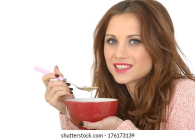 Young Woman Eating Soup