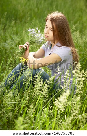 Similar – Image, Stock Photo meadow + spring Happy