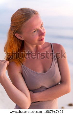 Similar – Portrait of a woman at the Baltic Sea