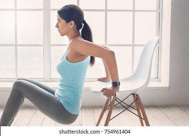 Young woman exercise at home healthy lifestyle