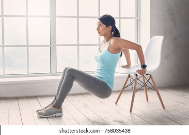 Young woman exercise at home healthy lifestyle