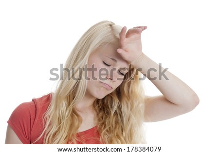 young woman is exhausted