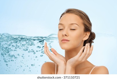 young woman face and hands