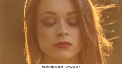 Young Woman Face Looking Camera During Stock Photo 1690265557 ...