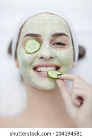 A Young Woman With A Face Pack.