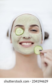 A Young Woman With A Face Pack.