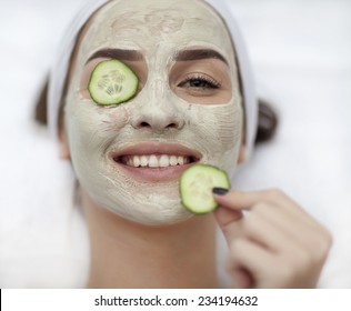 A Young Woman With A Face Pack.