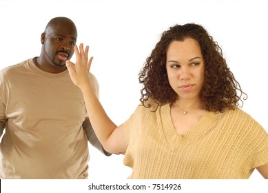 Young Woman Fed Up With The Nonsense Coming Out Of Her Boyfriend's Mouth As He's Trying To Explain 