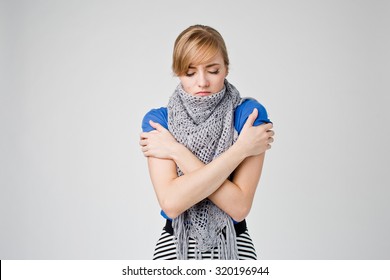 Young Woman Feeling Bad And Cold