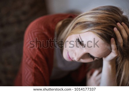 Similar – Baby sleeping on a blanket while her mother looks