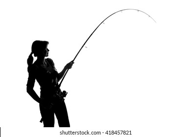Download Fishing Woman Silhouette Images Stock Photos Vectors Shutterstock