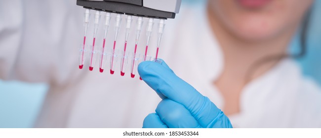 Young Woman With Genetic Research In The Laboratory Research Of Cancer Diseases