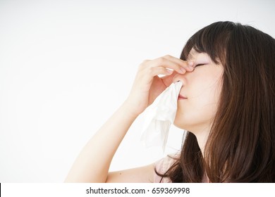 Young Woman Getting A Bloody Nose