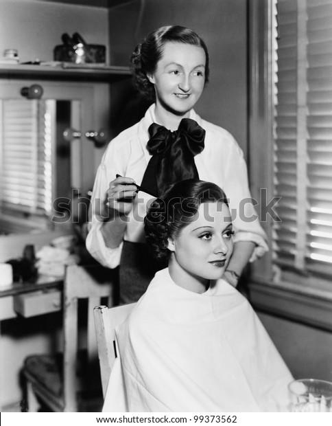 Young Woman Getting Her Hair Done Stock Photo 99373562 | Shutterstock