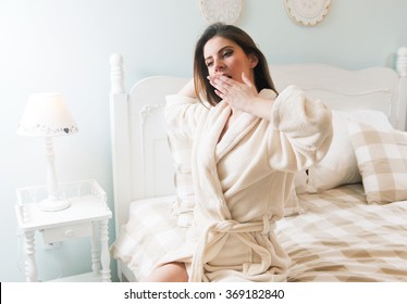 Young woman going to bed - getting out of the bed  - Shutterstock ID 369182840