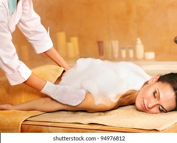 Young Woman In Hammam Or Turkish Bath.