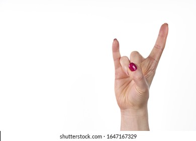 Young Woman Hand In I Love You Sign