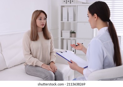 Young Woman Having Appointment With STD Specialist In Clinic