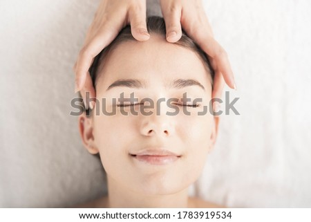 Similar – Image, Stock Photo acupressure Face Healthy