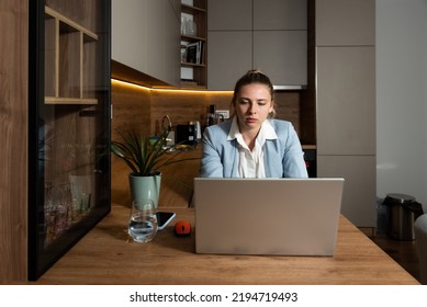 Young Woman Health Care Worker Psychologist And Psychotherapist Talking Online On Web Conference Video Call About How To Reduce Stress And Anxiety In Everyday Life. Female Psychical Health Expert