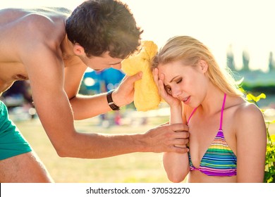 Young Woman With Heatstroke