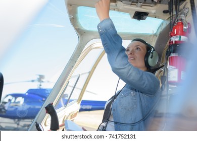 Young Woman Helicopter Pilot