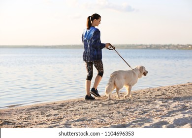 Young Woman Her Dog Together On Stock Photo 1104696353 | Shutterstock