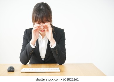 Young Woman With Her Eye Dry