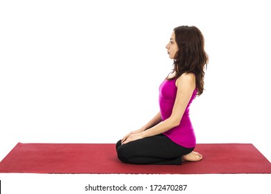 Young Woman In Hero Pose In Yoga (Series With The Same Model Available)