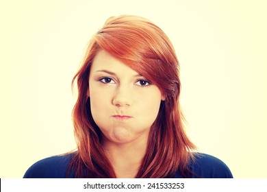 Young Woman With Hiccup Portrait