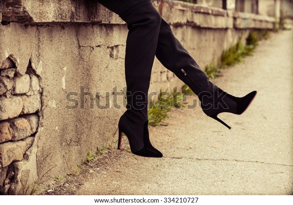 female high heel boots