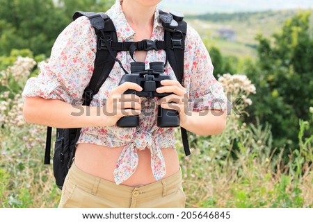 young woman hiking